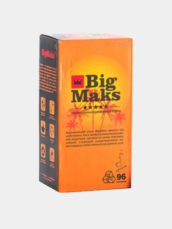 Уголь для кальяна Big Maks 1кг 22мм в наличии. Купить сейчас! XB store. Биробиджан